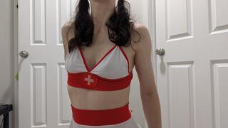 18-year-old Jenna Naughty Nurse Dirty Talk Medical Sex-Ed sperm semen cum CEI