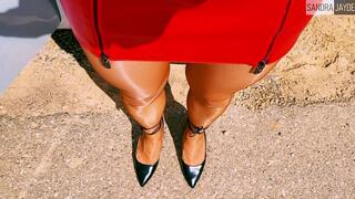 Sandra Jayde 30-06-22 The Platino Cleancut 15D with a tight red leather mini-skirt is paradise