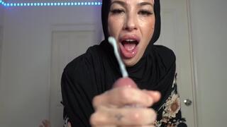 Hijab step-mommy will always help you cum