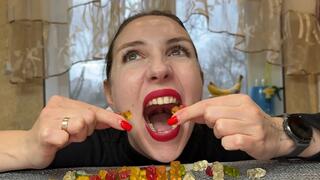 Gummy Bear Destruction in Giant Mouth POV