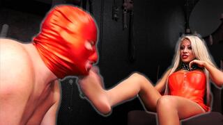 Foot Gagging, Pantyhose Worship punishment for a loser by Mistress Saida