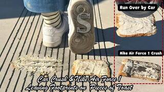 Car Crush & Nike AF1 Leaving Footprints on Pieces of Toast