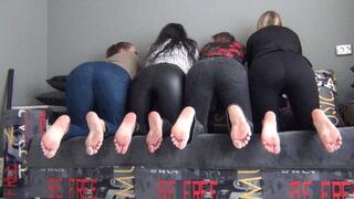 4 butts and bare feet for you b