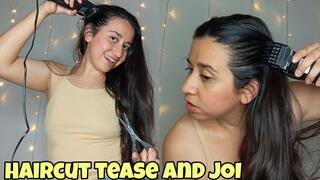 Haircut tease and JOI with scissors and clippers