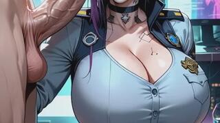 31. Cyberpunk woman like big sausage