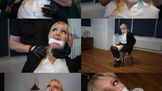Busty blonde milf victoria c, the handkerchief slave. Chair tied and multi handkerchief gagged (mp4)