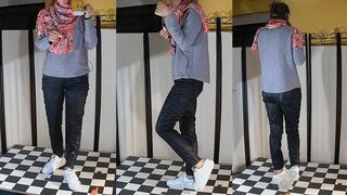 Tiny cock under Tanja and her Nike Air F 1 - Cam 4