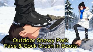 Snow Trample Femdom - Face and Cock Crush in Boots and Trample | Anime