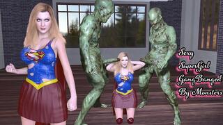 Arrogant Supergirl Gangbanged By Two Ugly Monsters
