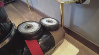 Kneeling on a washboard, pressing down with heavy objects, punishment counting, deep throat task