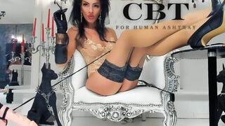 Goddess' Brutal CBT on Her Worthless Human Ashtray Slave