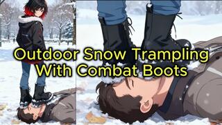 Snow Outdoor Trample Face Crush in Combat Boots