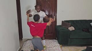 Piledriver with yogashorts and shirts