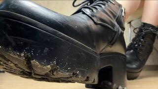 leather dirty boots worship