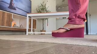 ASMR Wedge Flip Flops With Nude Toenails JOI