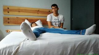 College Tickling Fun: College Boys Hugo & Orlando Are Getting A New Roommate Named Eduardo. All Newbies Are Tested For Their Ticklishness. Will He Pass The Test?