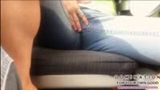 MILF Greta soaks her jeans on the Tram