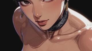 82. Chun Li Topless with Jewelry Sexy Pose