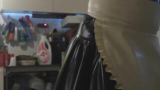 Real life time cleaning maid smoking