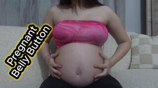 Indian Pregnant stepsister plays with her belly button and pregnant breasts