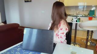 Stepmother's big cock boner was caught by her horny stepson and she cum in his mouth