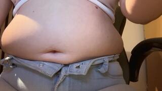 BELLY TOO BIG FOR OLD JEANS