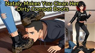 Boot Gagging Domination - Nataly Makes You Clean Her Dirty Combat Boots