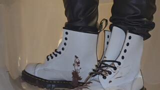 Primey messes up some brand new White Bex MiE Dr Martens Boots