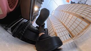 NEW 8K MARTINA black thick sandals humiliated and trained dwarf VR