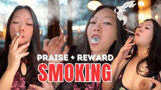 ChainSmoking Asian MILF JOI: Praising + Rewarding My Smoke Slave With 4 Cigarettes