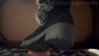 cracking your nuts with my winter boots