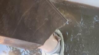 Water shoe and socks play