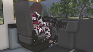 School Bus Cranking Template - Ellish in Black Slip Ons 1080p