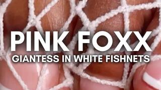 Giantess Wears White Fishnets