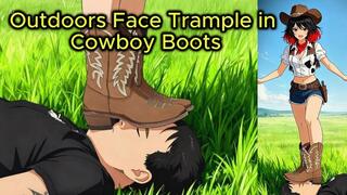 Cowboy Boot Trample Face Crush on the Dirt Road - Trampling & Worship