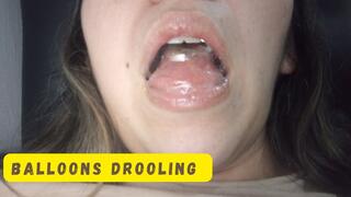 Playing with my drool - balloons