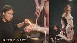 Meloxy Topless on Her Knees - Candle Play on Her Oily Soles by Patty (UHD 4K MP4)