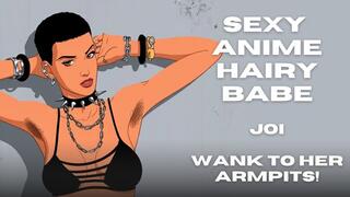 Sexy anime hairy armpit babe gives JOI Jerk off instructions to goon to her sexy armpits and body