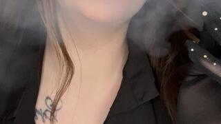 BBW Smokes Slowly Plays With Her Big Breasts