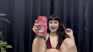 Drinking something and burping a lot