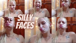 Silly and funny faces In front of the camera