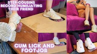 Lytta and Mia - Shoejob and Cum Lick - Step-cousins Humiliating their friend on camera making him licking their dirty feet cum and lick his own cum after shoejob - FOOT WORSHIP - FOOTJOB - SHOEJOB - FEMALE DOMINATION - DOMINATION FEMDOM 29