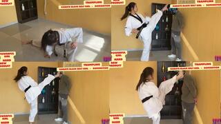 80kg, Black Belt Karate Girlfriend, Hard Kick Punishment, Game 4, Round 1