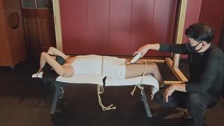 The tickling experience of a girl in black stockings and high heels