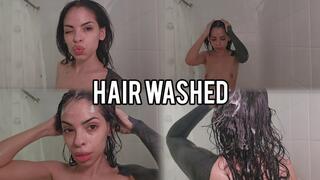 Fingers, foam, and soaking hair