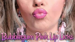 Bubblegum Pink Lipstick Licks (HD) WMV