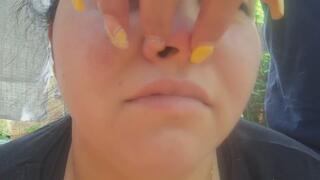 They pinch my nose for my bad behavior