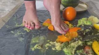 Barefoot Fruit Crushing Foot Fetish – Juicy Messy Destruction Part 2