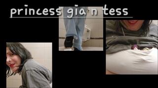 PUBLIC GIANTESS RESTROOM Princess GIA N TESS FARTING PEEING SPITTING FEEDING YOU