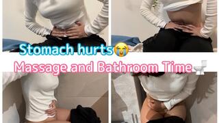 Stomach hurts >< Japanese girl ate something wrong bellyache